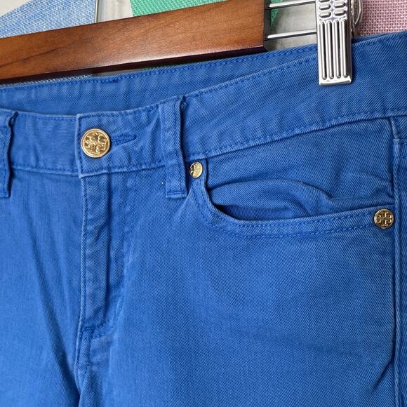 Tory Burch Cropped Skinny Jeans Royal Blue Stretch Denim | 26 - Picture 6 of 6